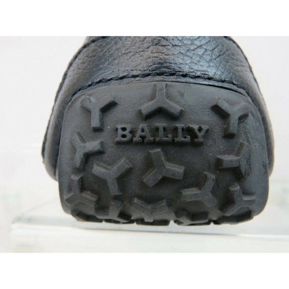 BALLY PITAVAL BLUE GRAINED LEATHER WEB PLATE LOGO DRIVER LOAFERS 10 D US 43 main image 4